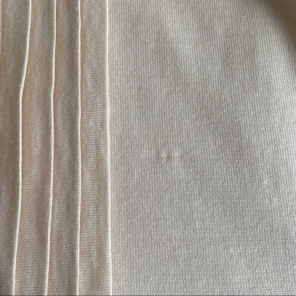 Talbots Cream Merino Wool Ruffle Cardigan Sweater - Picture 7 of 13